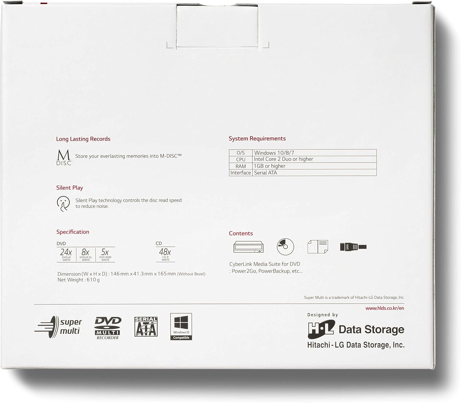 Hitachi-LG GH24 - Masterizzatore DVD Interno 24x, Nero - immagine 6