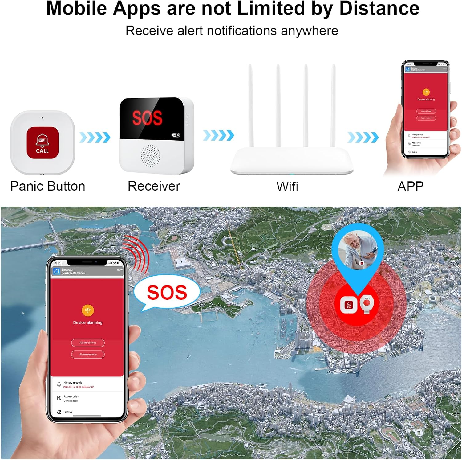 Chatthen Salvavita Anziani - Pulsante di Emergenza WiFi - immagine 6
