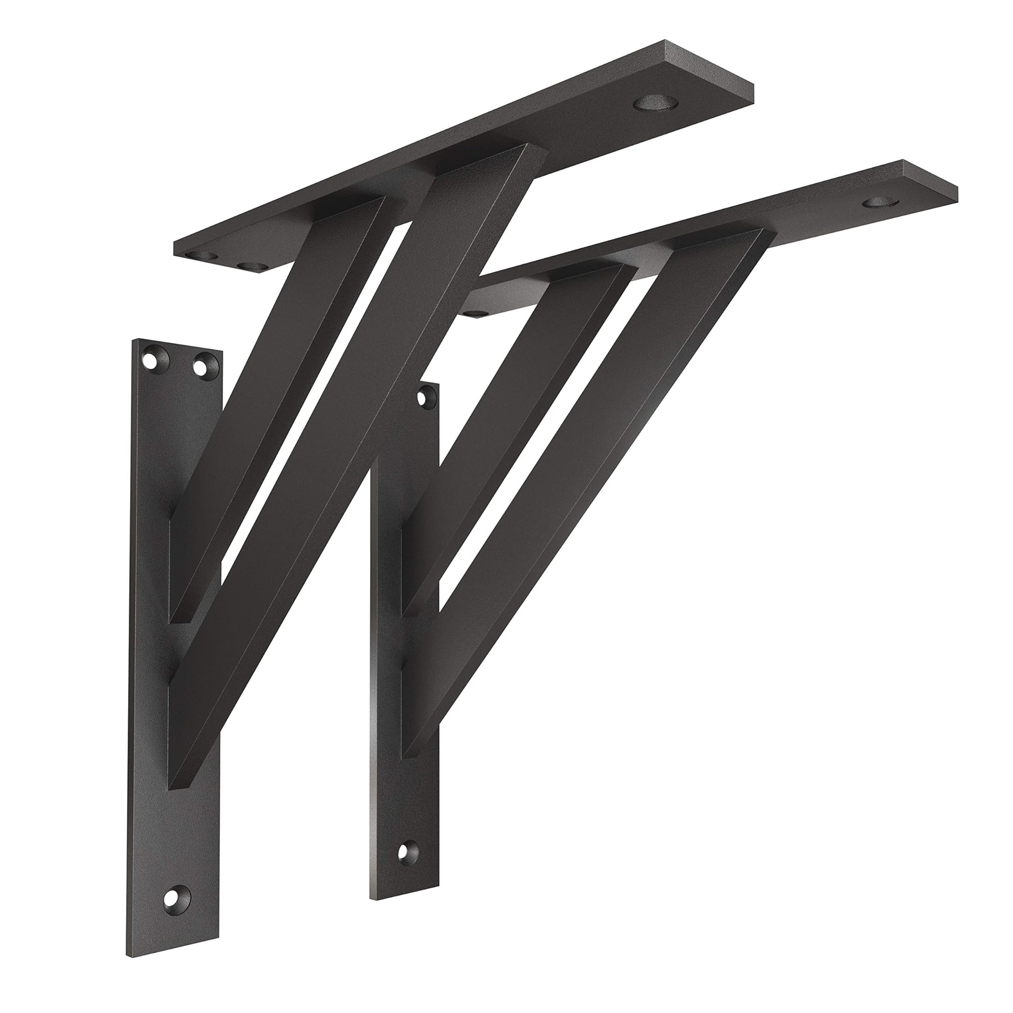 Sossai Staffe da Parete 2 pezzi FSHR 240x240mm, Nero