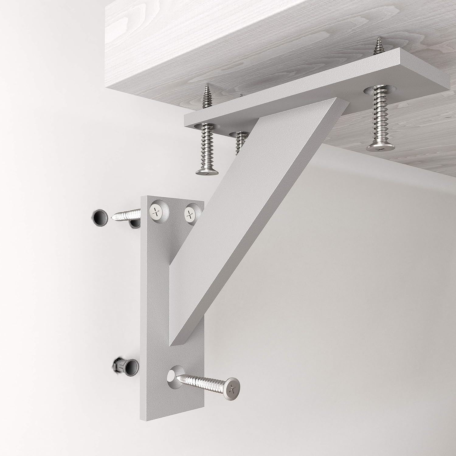 Sossai Staffe da Parete 2 pezzi FSHR 240x240mm, Nero - immagine 3