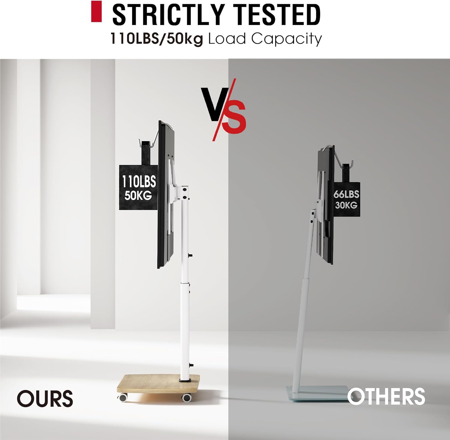 Aokcos Supporto da Pavimento per TV 43-75 pollici - immagine 3