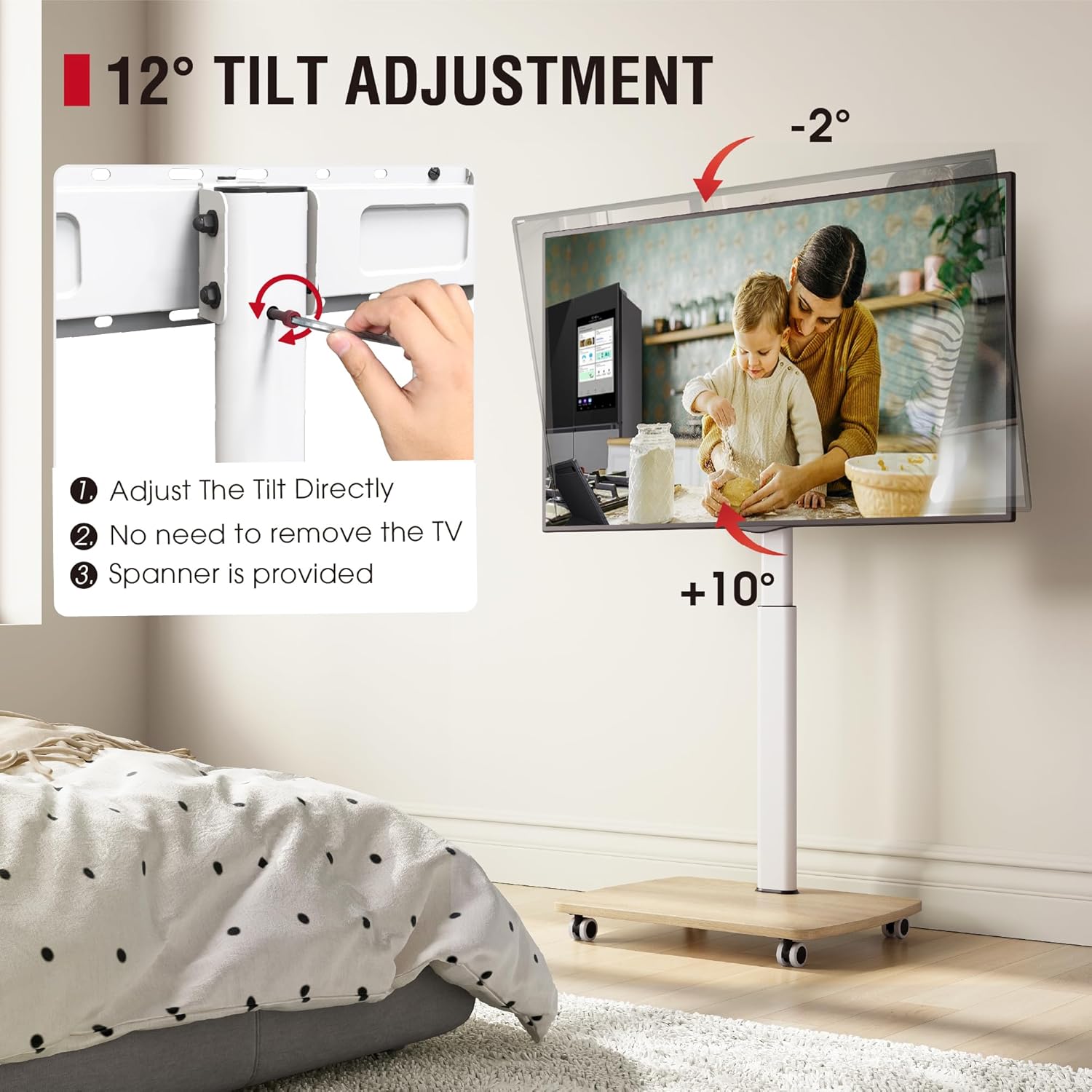 Aokcos Supporto da Pavimento per TV 43-75 pollici - immagine 4