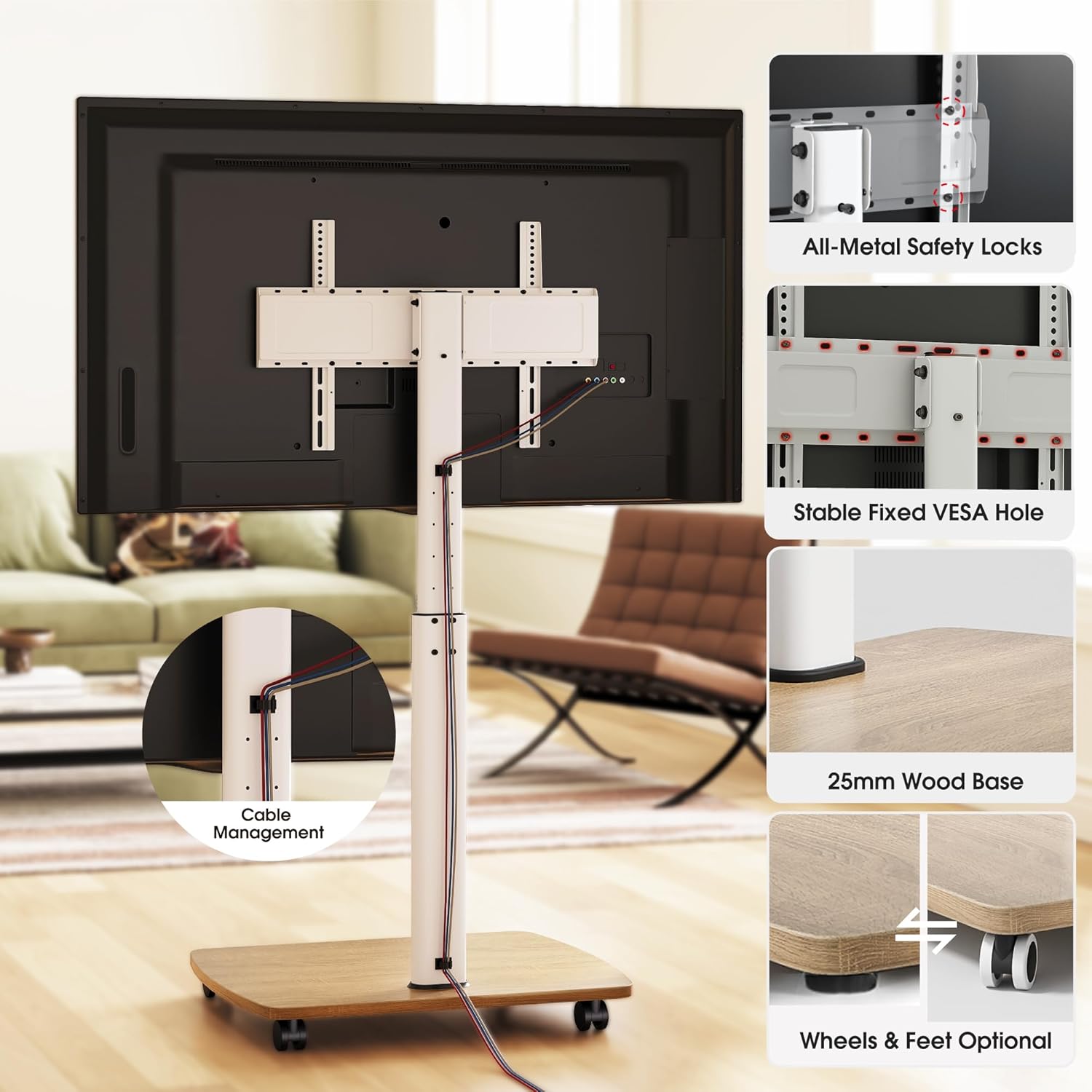 Aokcos Supporto da Pavimento per TV 43-75 pollici - immagine 6