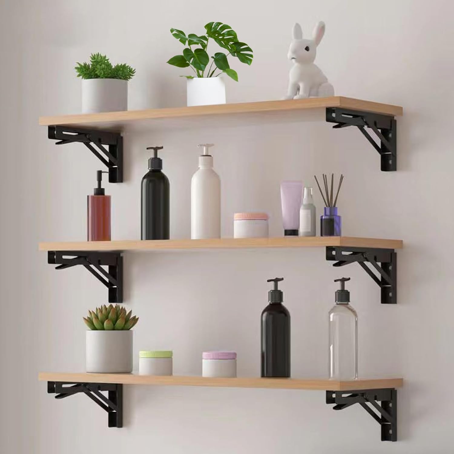 Nutabevr 400mm Staffe Pieghevoli per Mensole 2 Pezzi - immagine 3