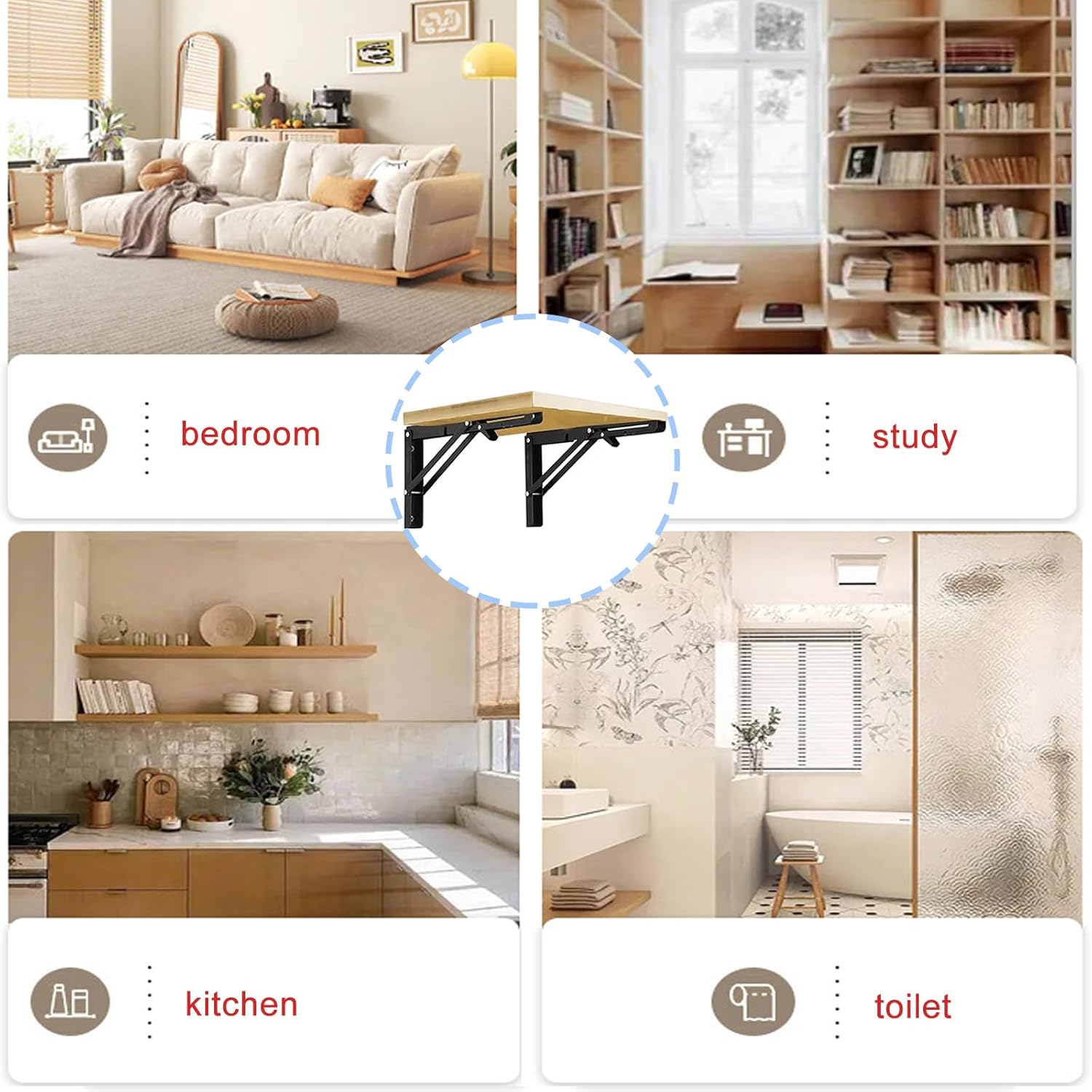 Nutabevr 400mm Staffe Pieghevoli per Mensole 2 Pezzi - immagine 4