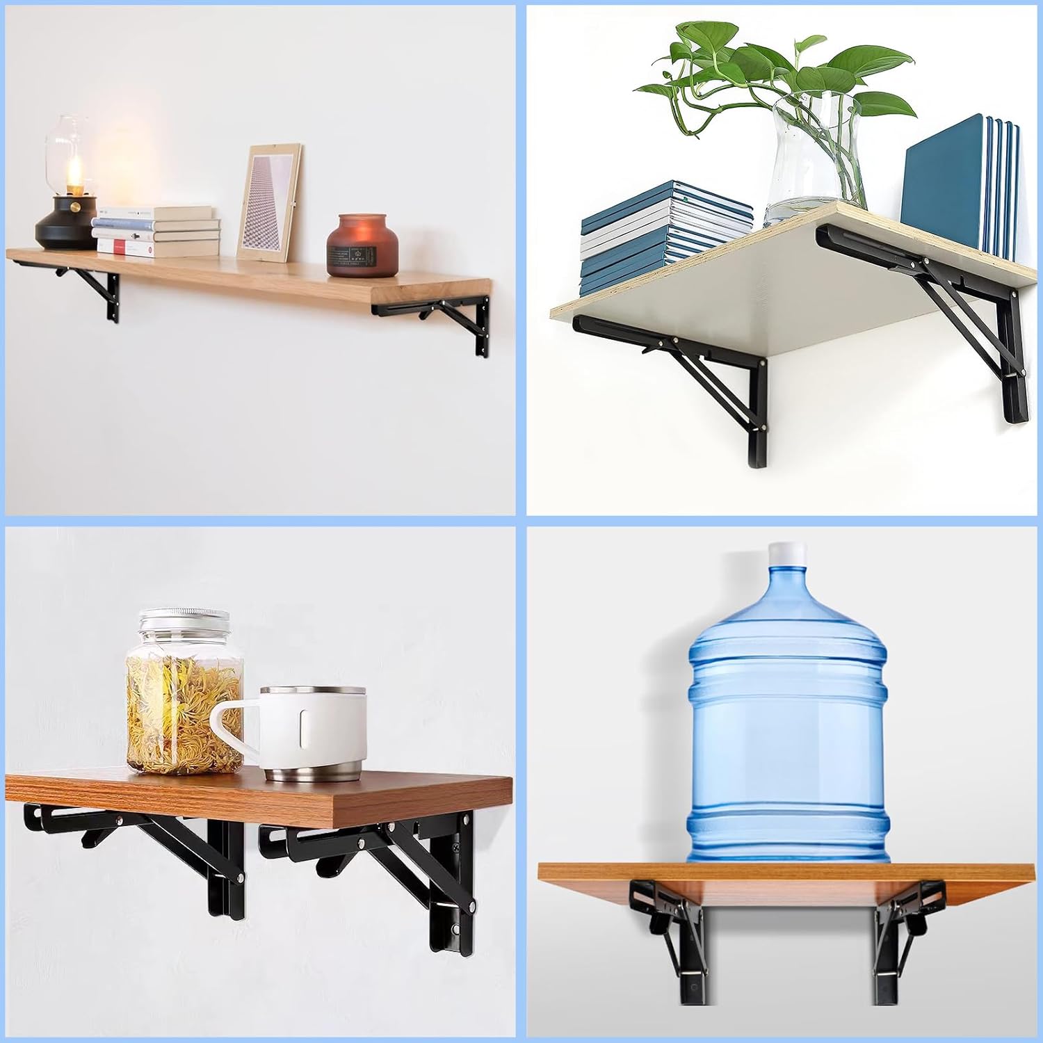 Nutabevr 400mm Staffe Pieghevoli per Mensole 2 Pezzi - immagine 6