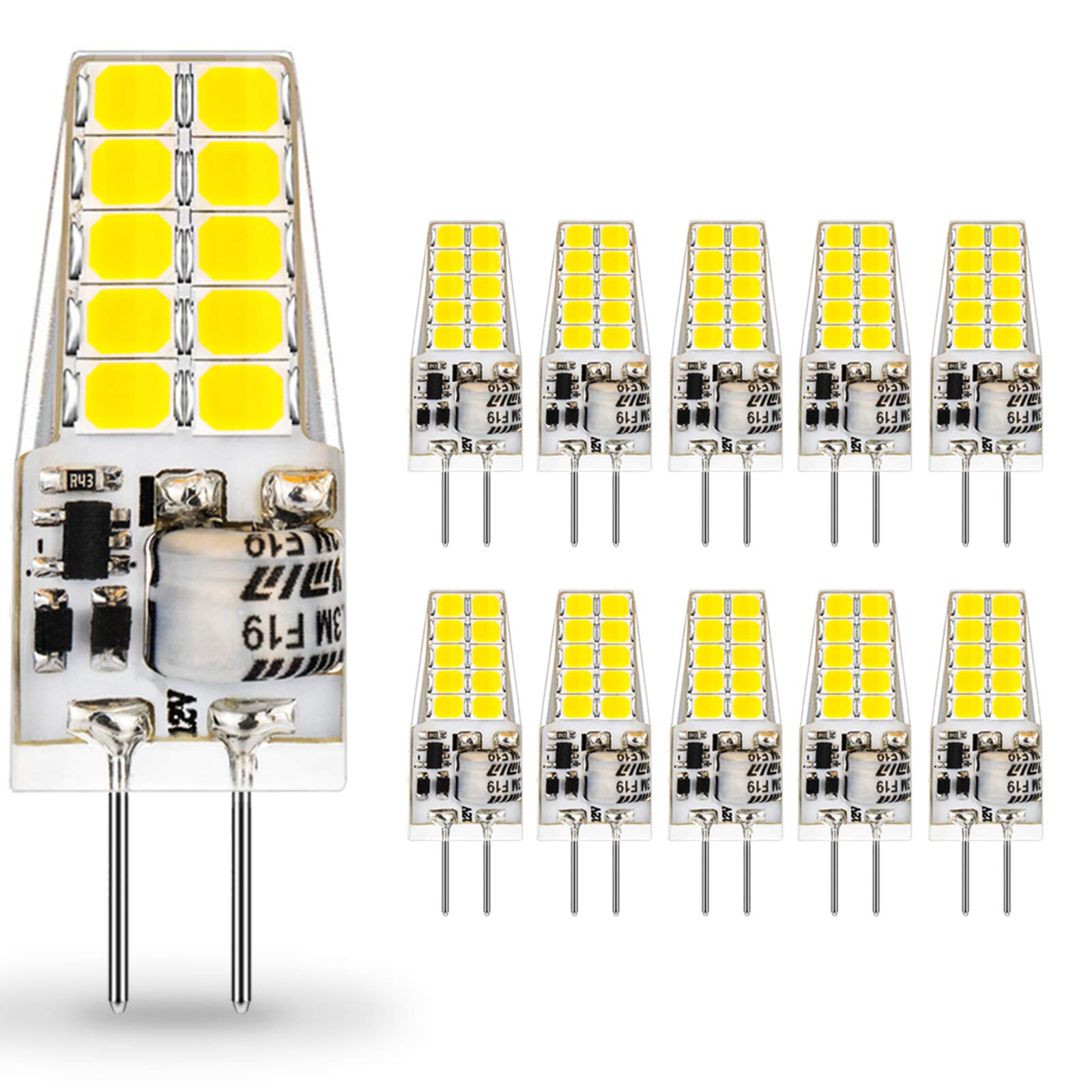 Auting G4 LED Lampadina 12V 3W Bianco Freddo 10 pezzi