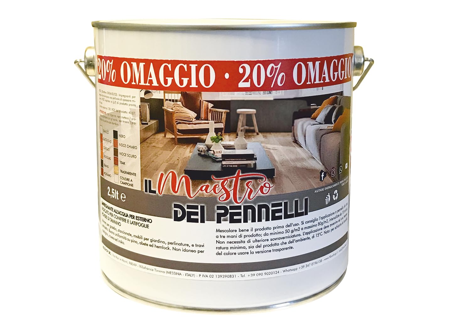 Impregnante Legno Esterni Ciclo Cerato ad Acqua 2,5lt