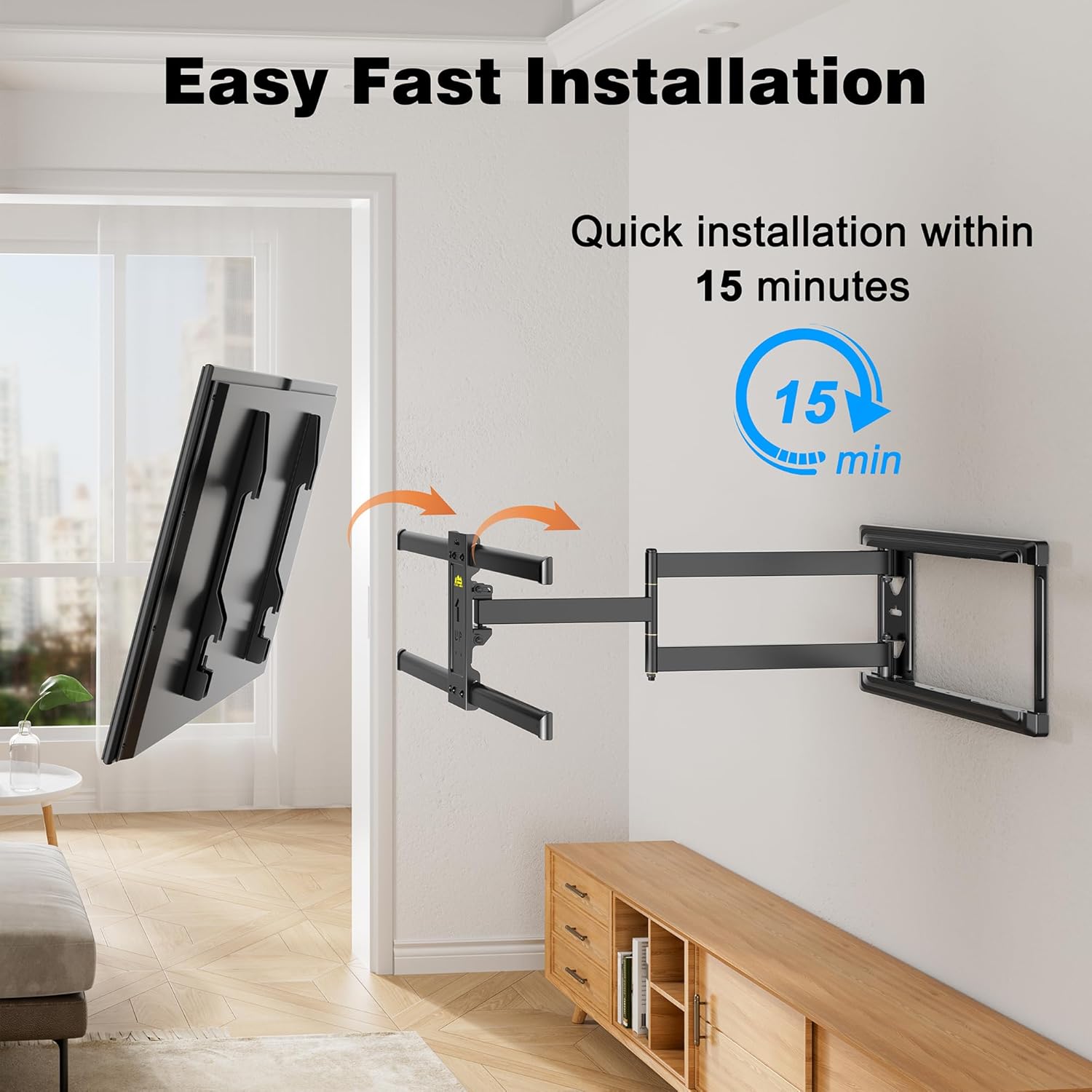 Supporto TV da Parete Orientabile e Inclinabile 37-75" - immagine 3