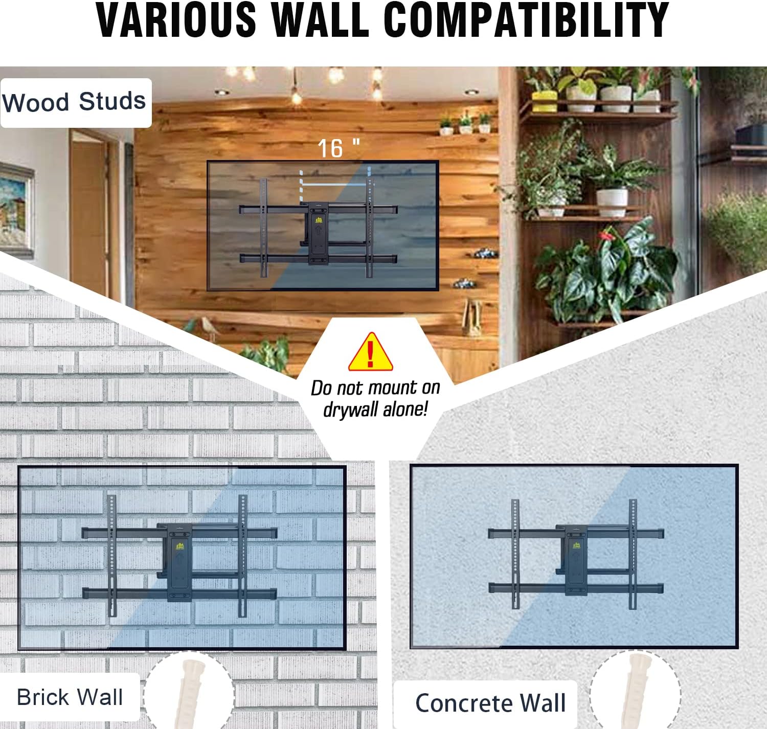 Supporto TV da Parete Orientabile e Inclinabile 37-75" - immagine 7