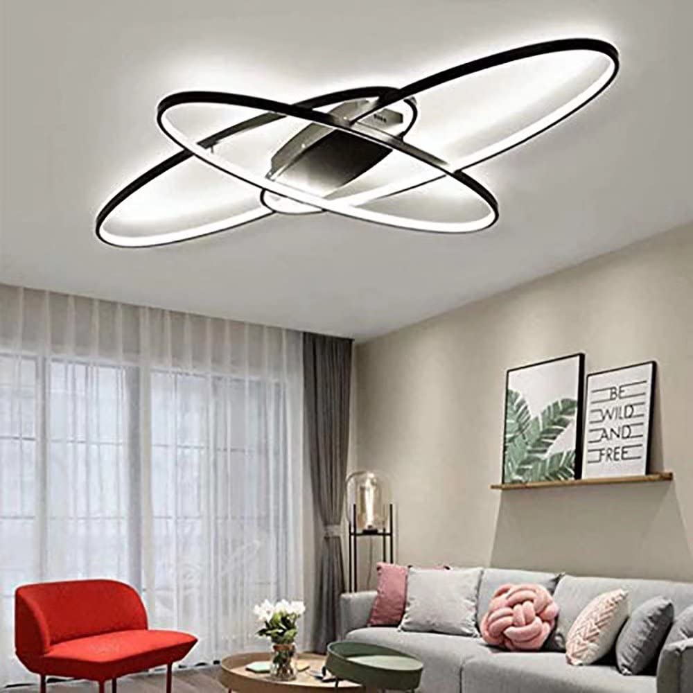 Lampadario LED Ovale Creativo con Oscuramento Remoto 95cm