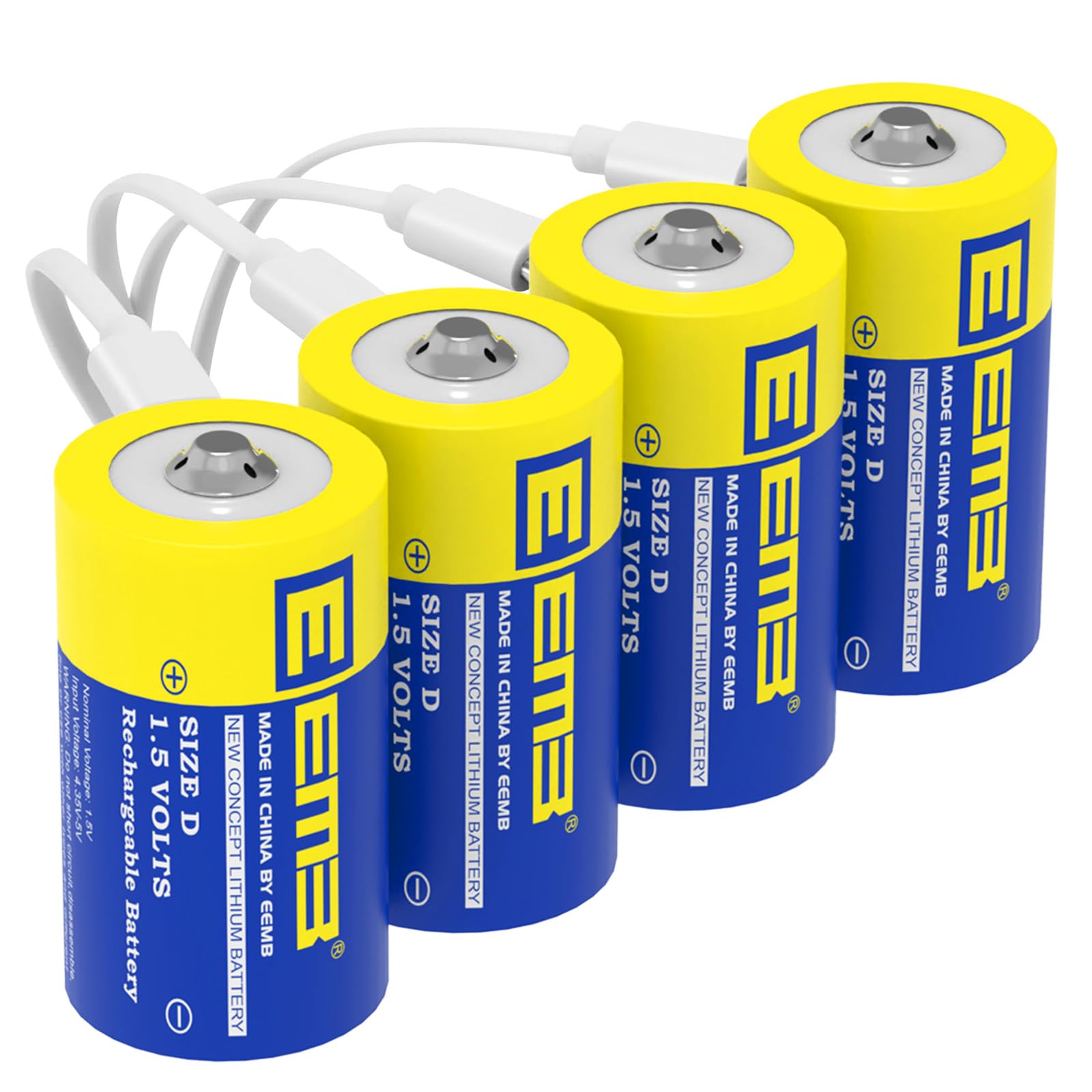 Eemb Batterie D Ricaricabili 1.5V 5550mWh (4 Pezzi)