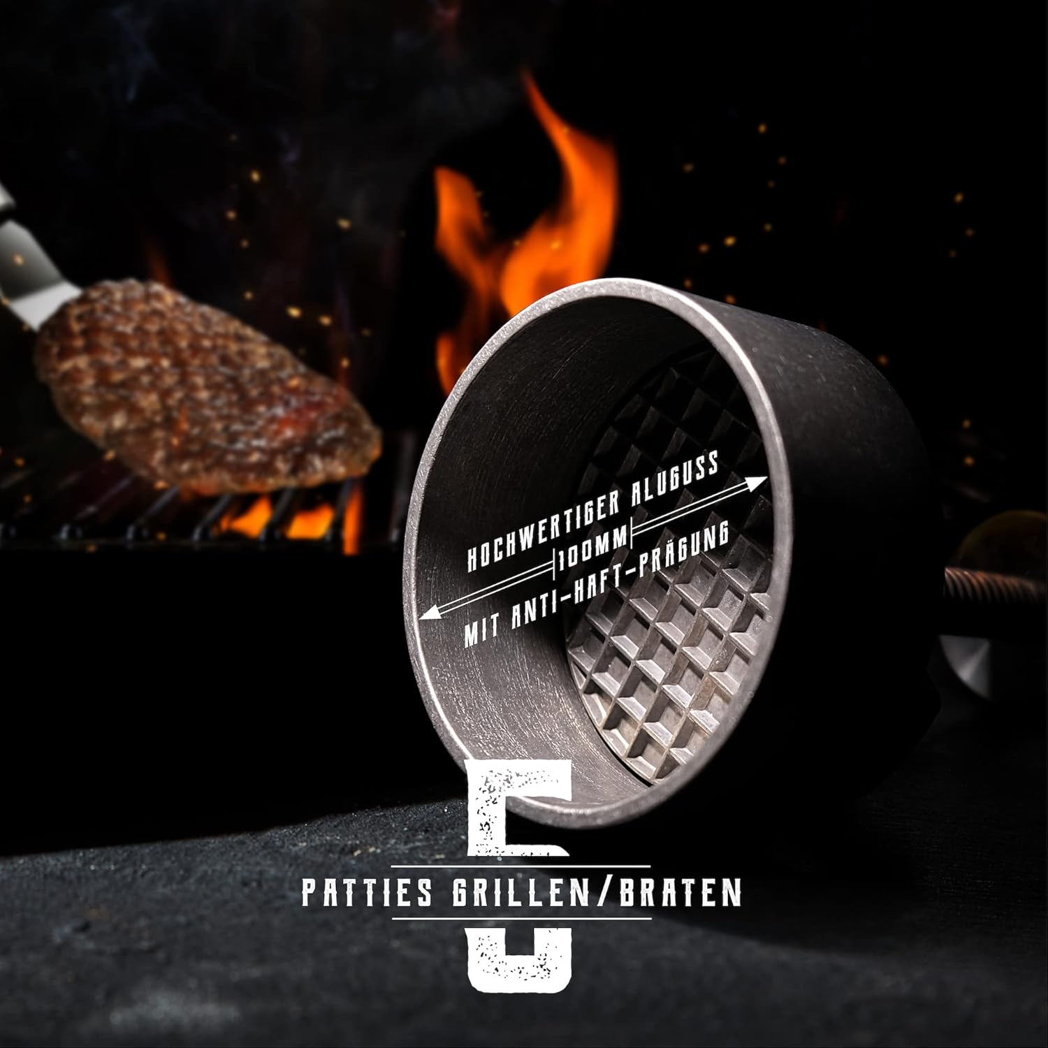 Pressa per Hamburger Professionale Ø 100 mm - immagine 6