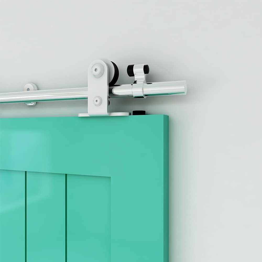 Tsmst Binario per Porta Scorrevole 182cm, Nero e Rustico