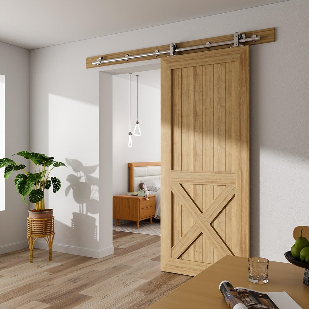 Tsmst Binario per Porta Scorrevole 182cm, Nero e Rustico - immagine 2