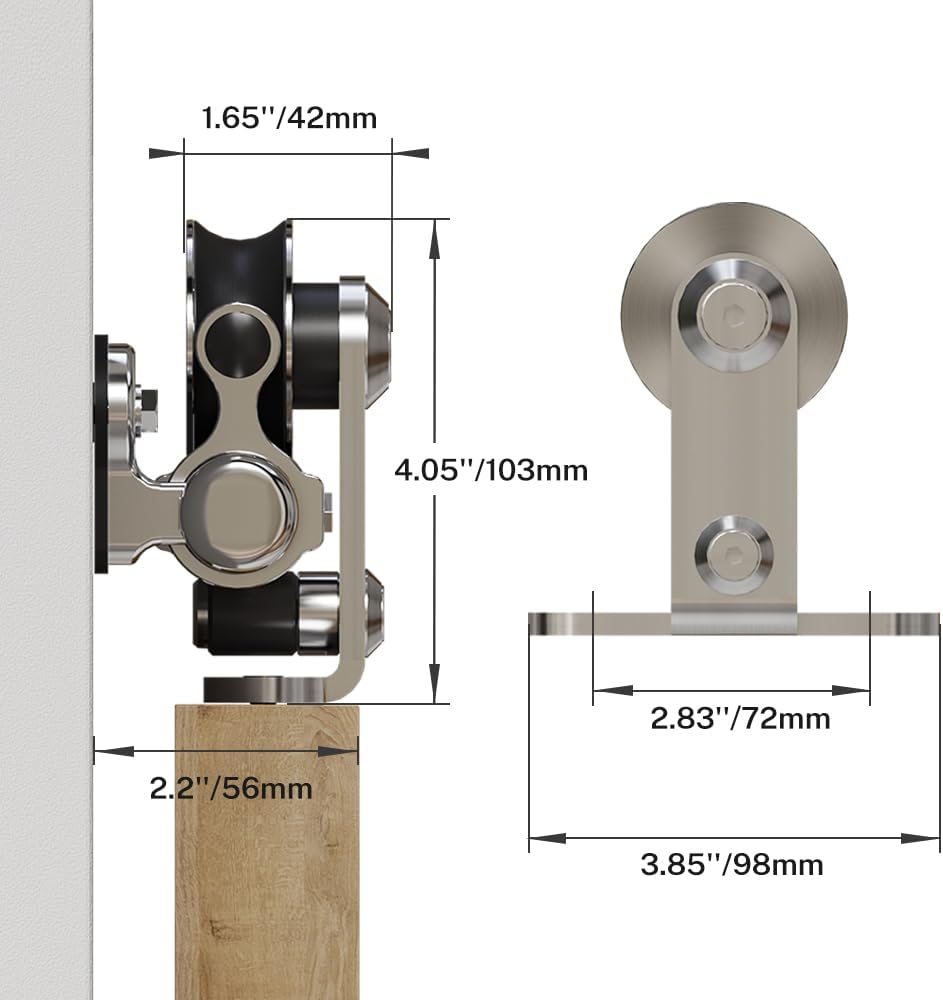 Tsmst Binario per Porta Scorrevole 182cm, Nero e Rustico - immagine 3