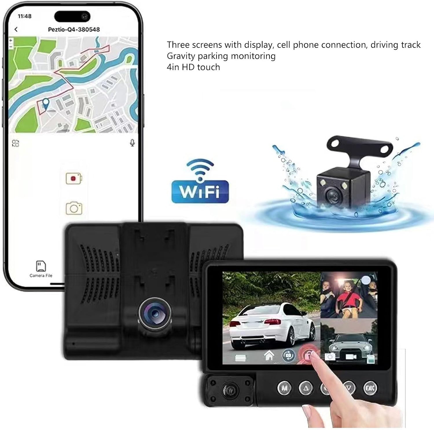 Dash Cam HD 1080P per Auto con GPS WiFi - immagine 2