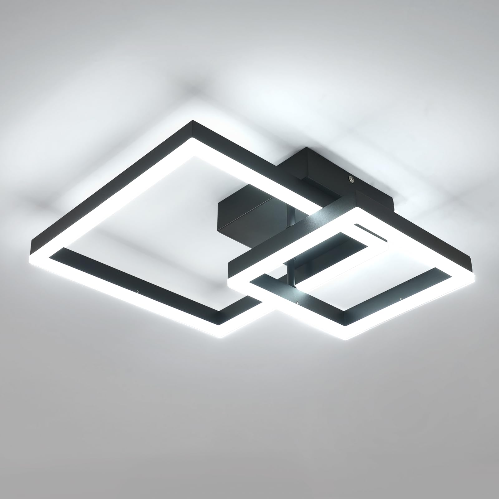 Delipop Plafoniera Led Soffitto Quadrata 36W 6500K, Nera