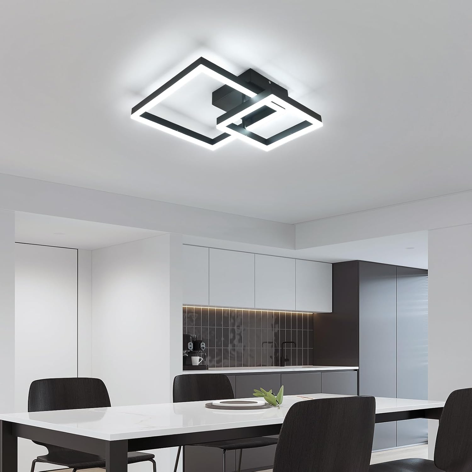 Delipop Plafoniera Led Soffitto Quadrata 36W 6500K, Nera - immagine 5