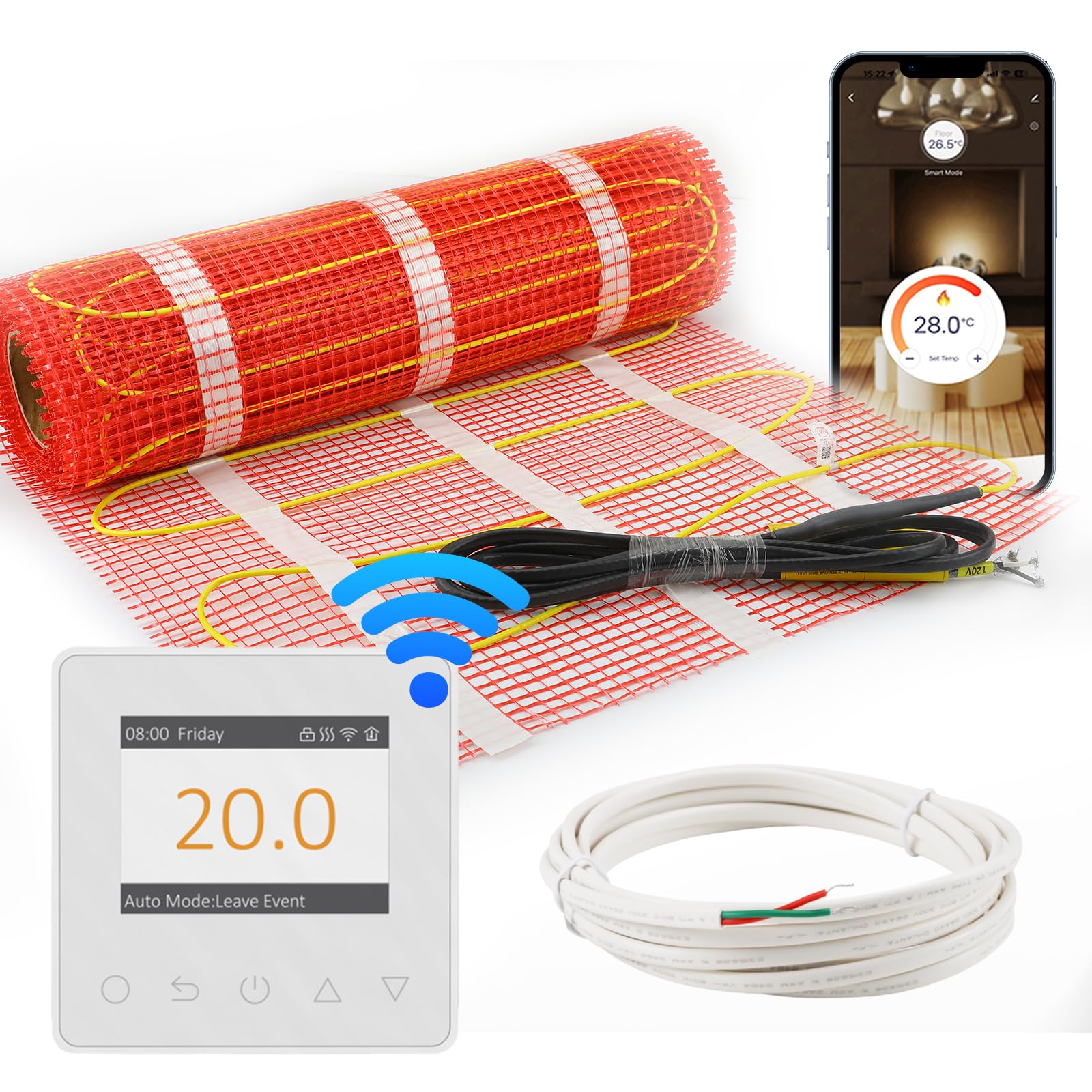 HEATIT Tappetino Riscaldamento a Pavimento Elettrico 150W/㎡