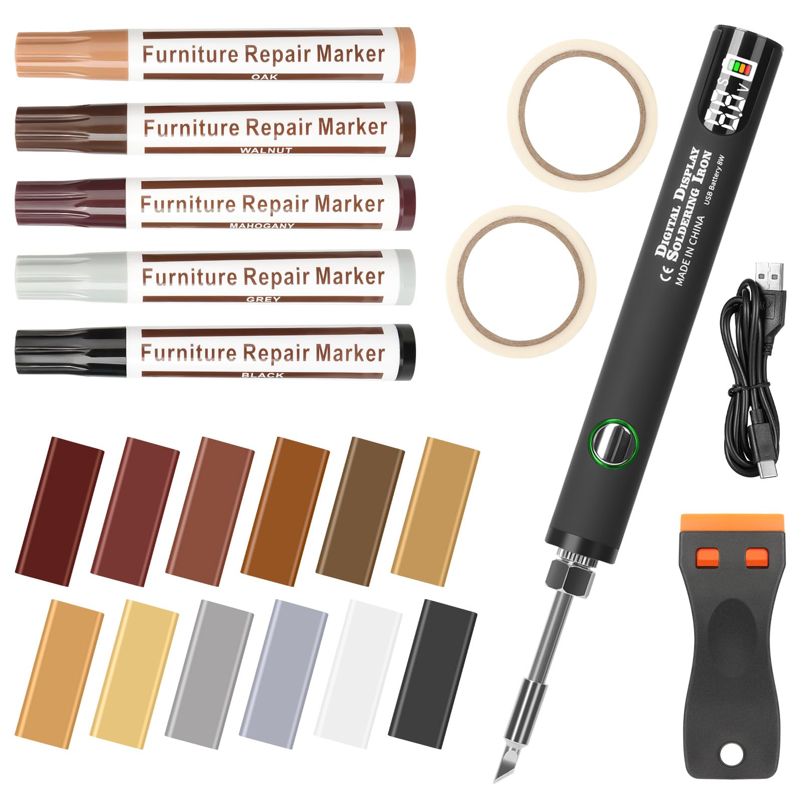 Herenear Kit Riparazione Parquet 12 Colori