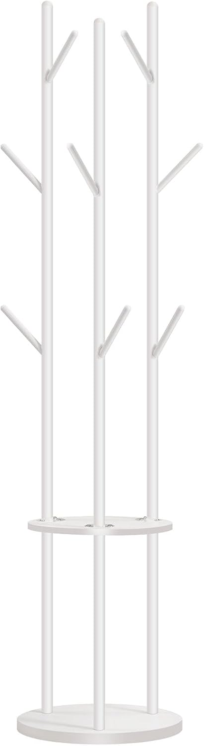 Hoobro Appendiabiti da Ingresso con 8 Ganci, Bianco - immagine 1