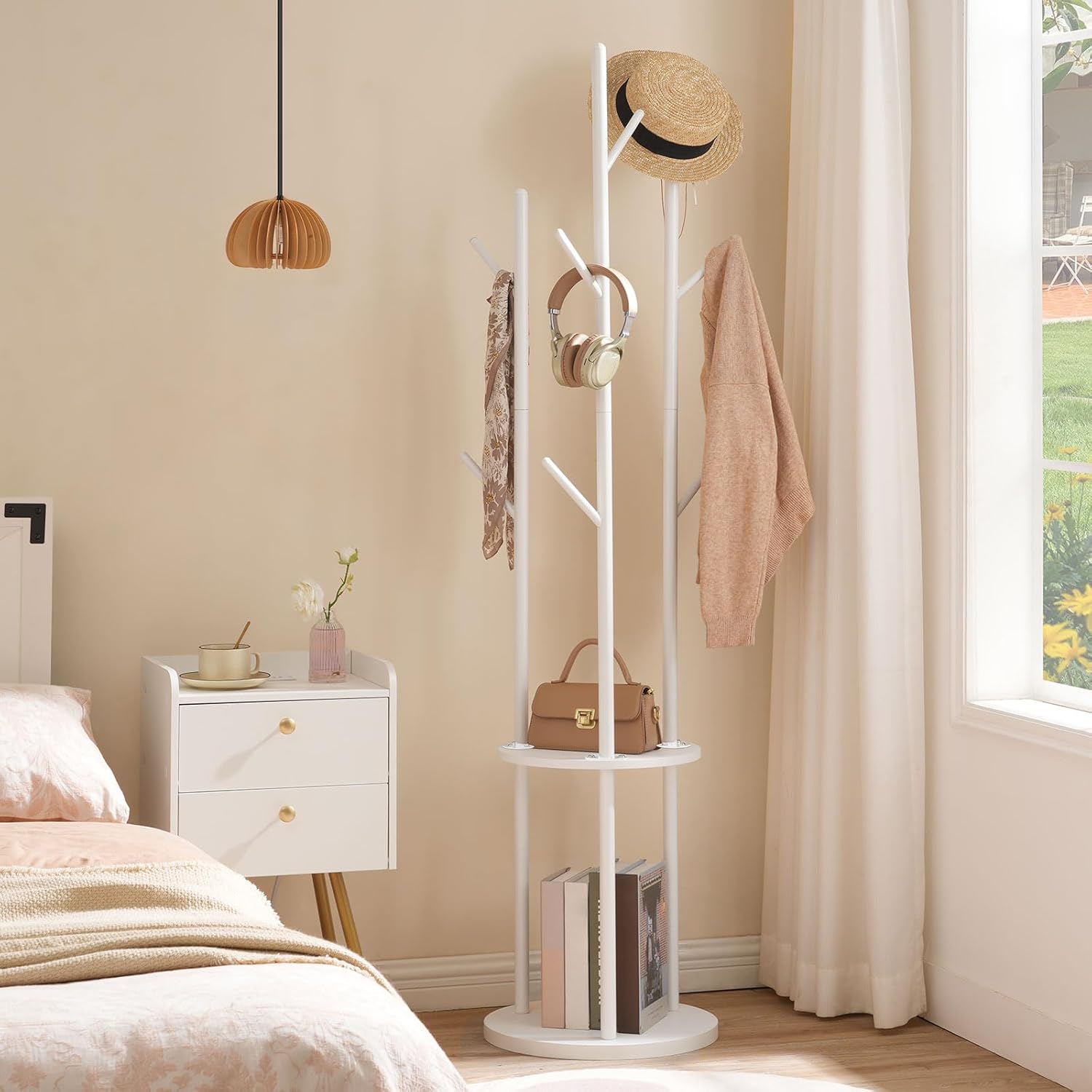 Hoobro Appendiabiti da Ingresso con 8 Ganci, Bianco - immagine 4