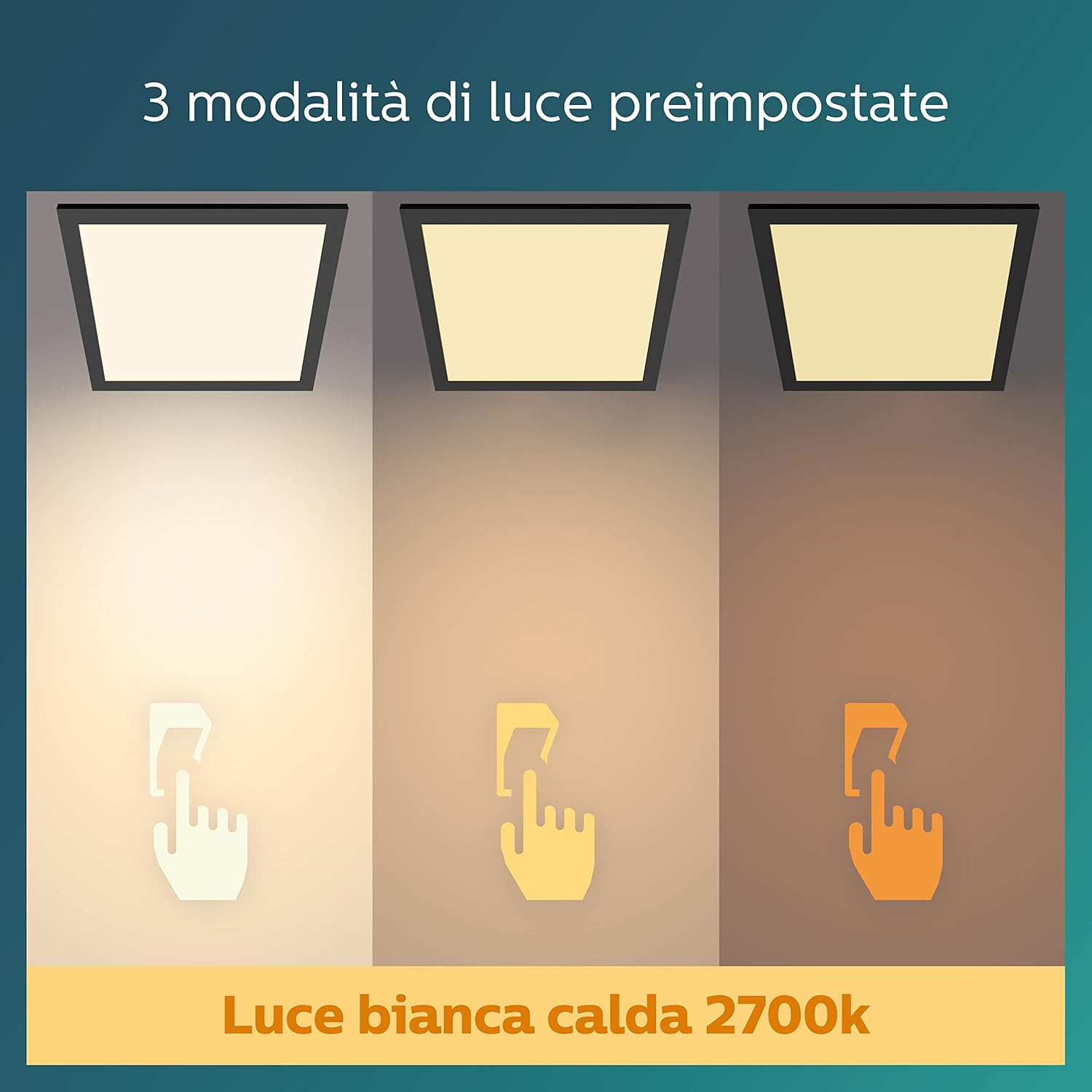 Philips LED Panel Square Plafoniera SceneSwitch 12W - immagine 5