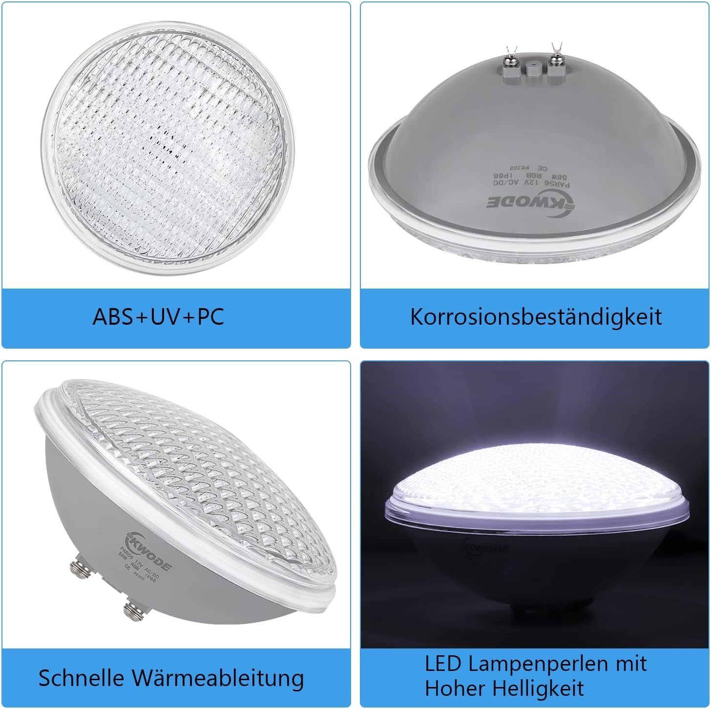 Kwode LED Pool Lighting PAR56 58W IP68 - immagine 3