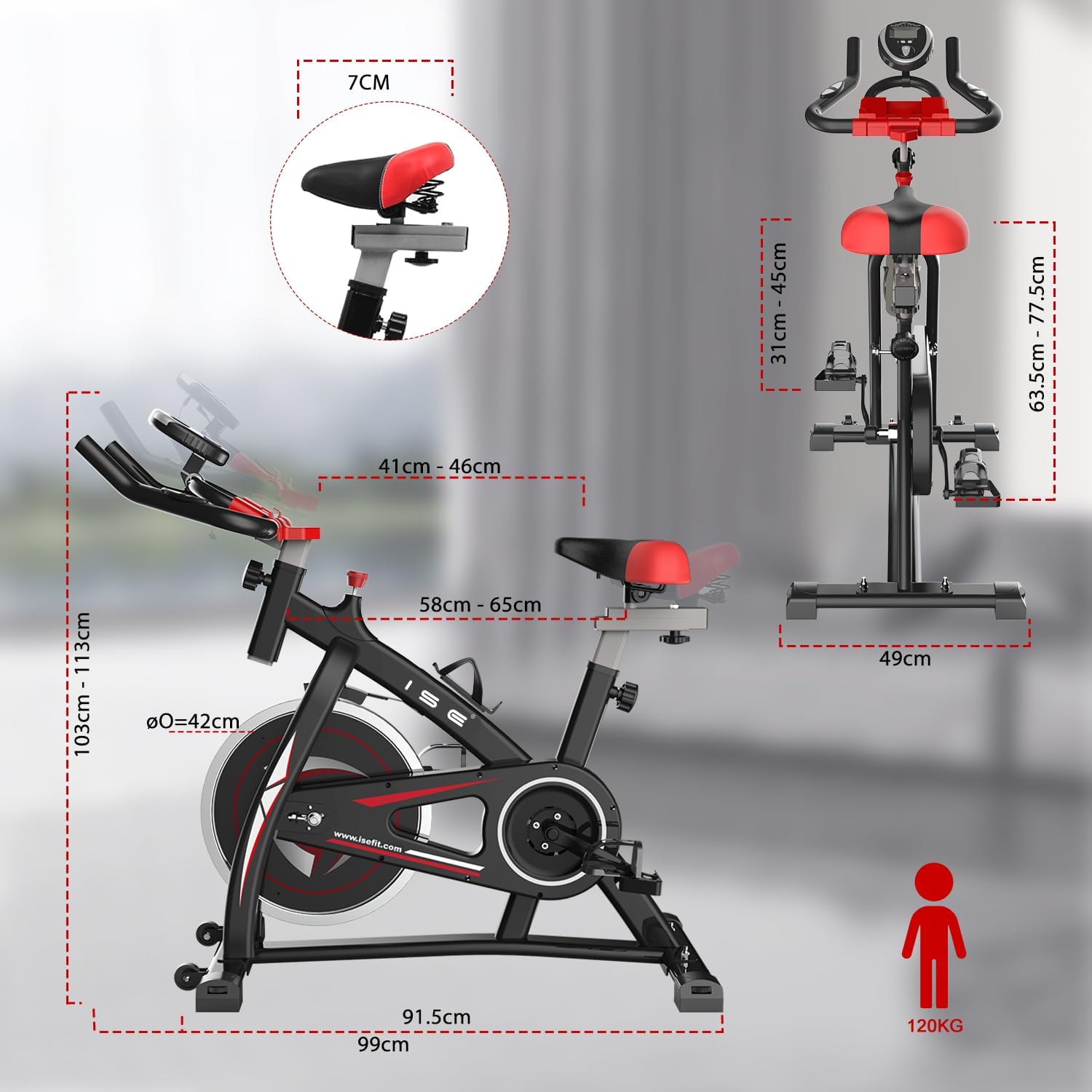 Ise Cyclette da Casa SY-7802 con Resistenza Regolabile - immagine 8