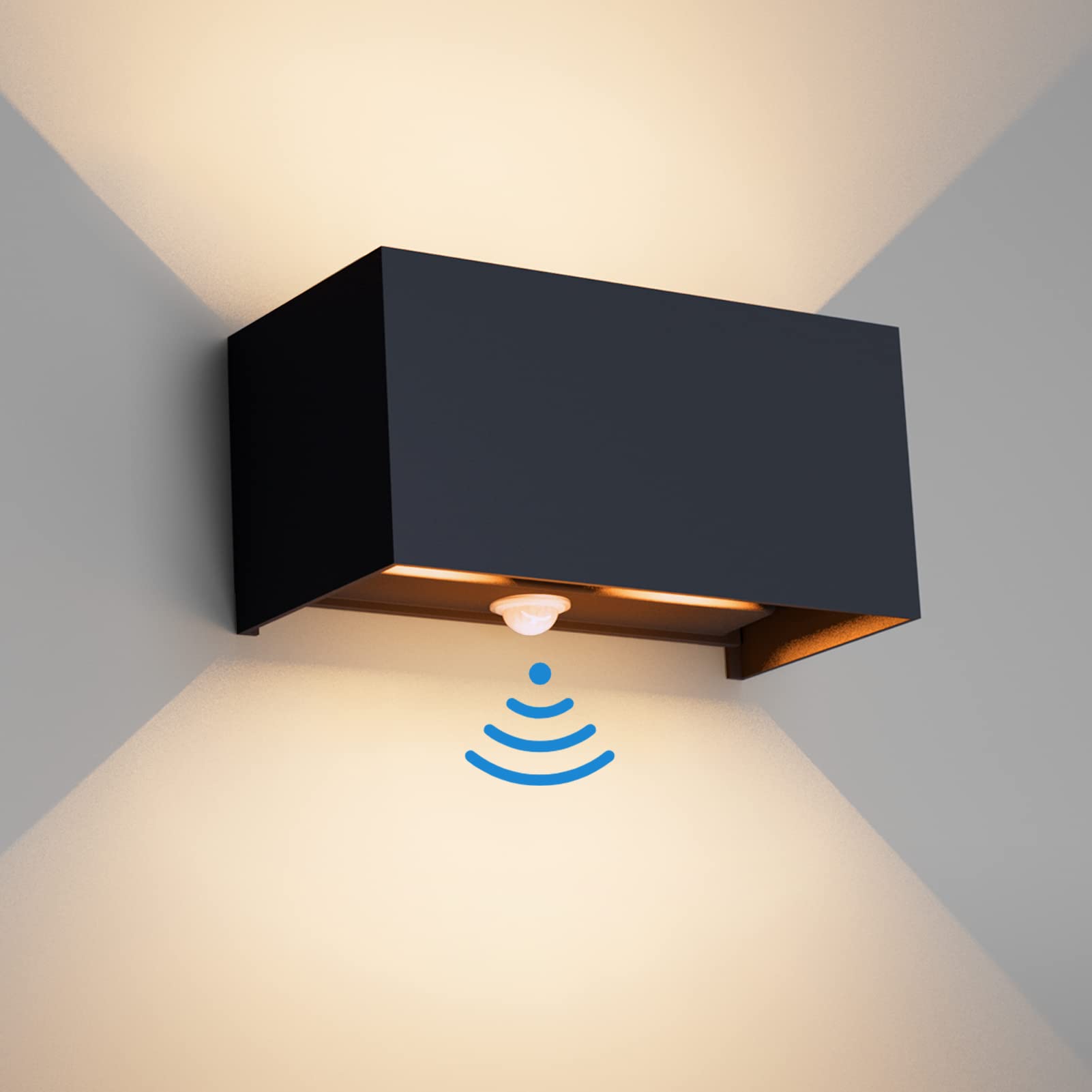 Klighten Applique da Parete Esterno 24W con Sensore, Antracite