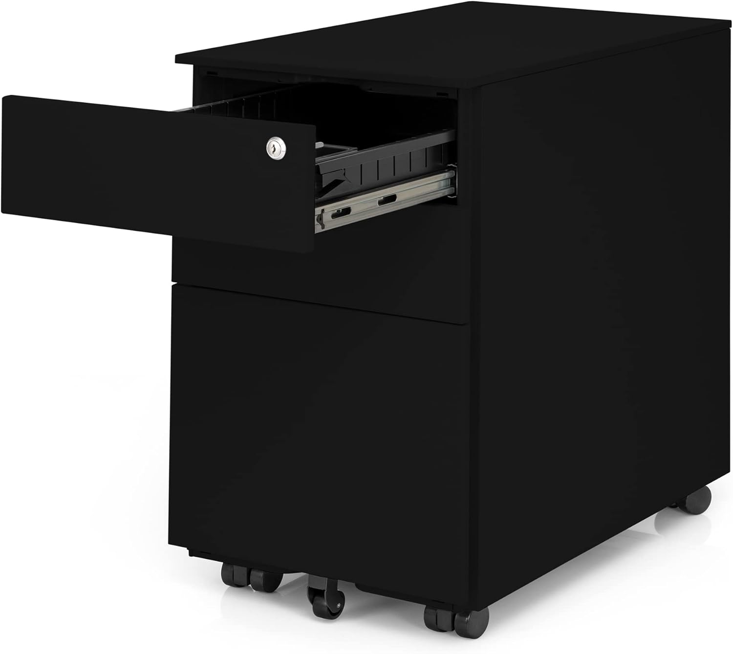 Ergotopia® Cassettiera Arrotolabile con Serratura, Nera - immagine 4