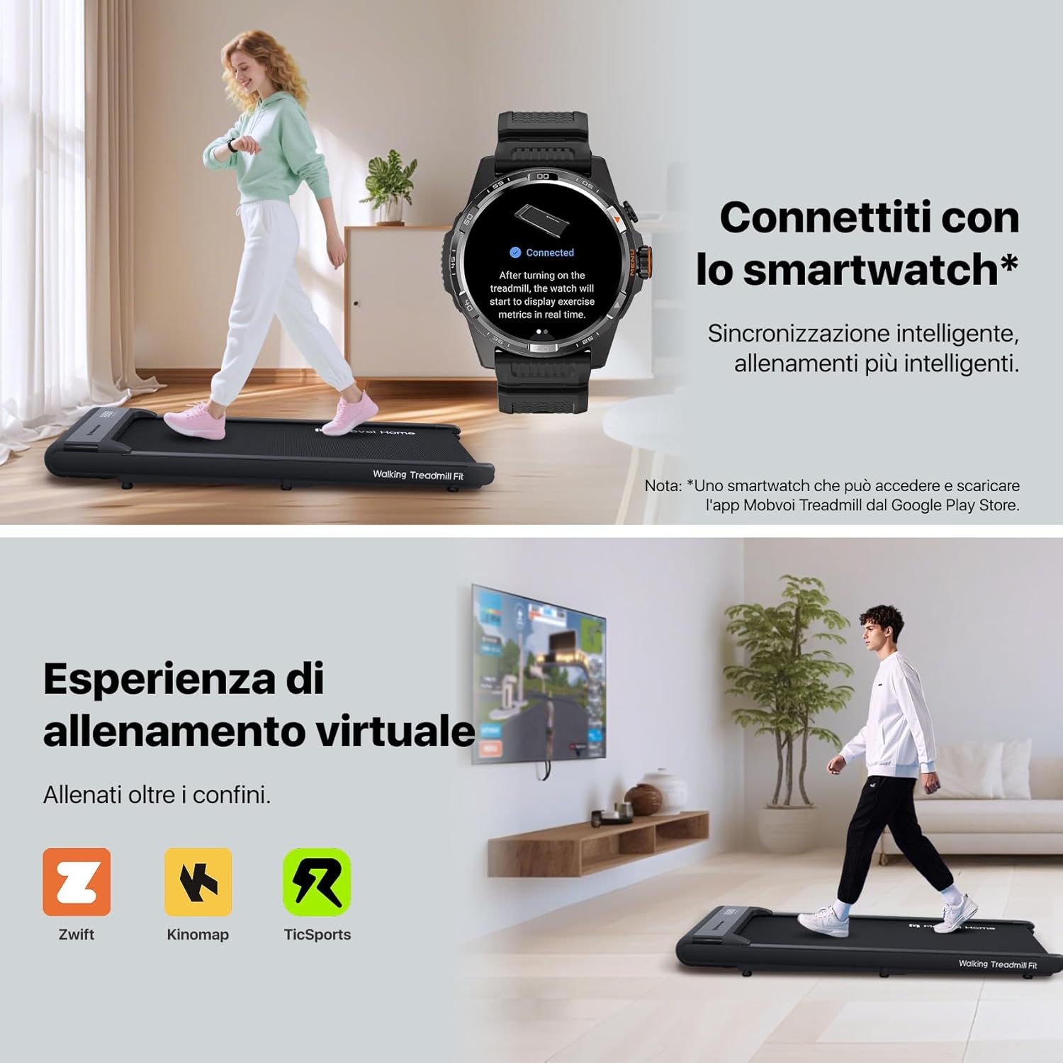 Mobvoi Walking Pad Tapis Roulant 2 in 1 AI 6 km/h - immagine 4