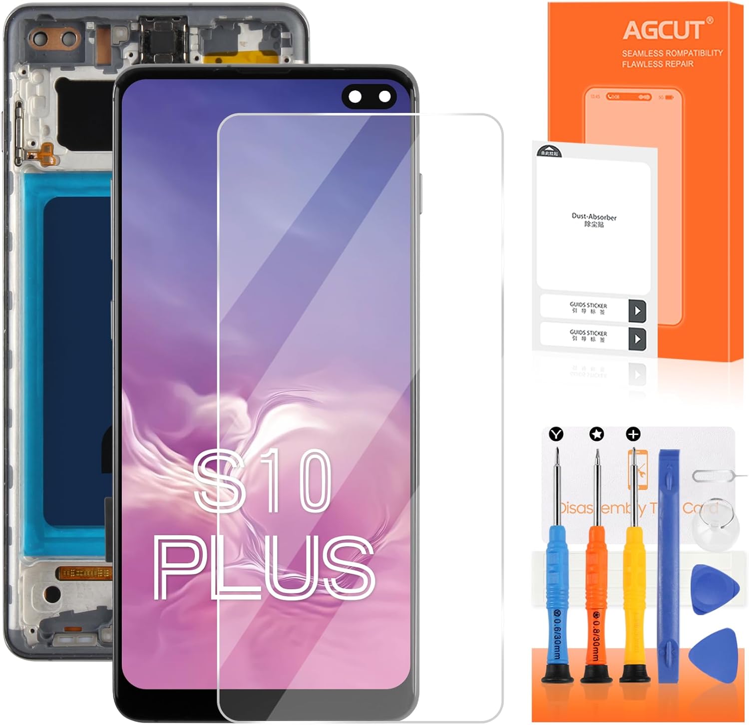 AGCUT Schermo LCD per Samsung S10 Plus 6,4", Nero - immagine 1