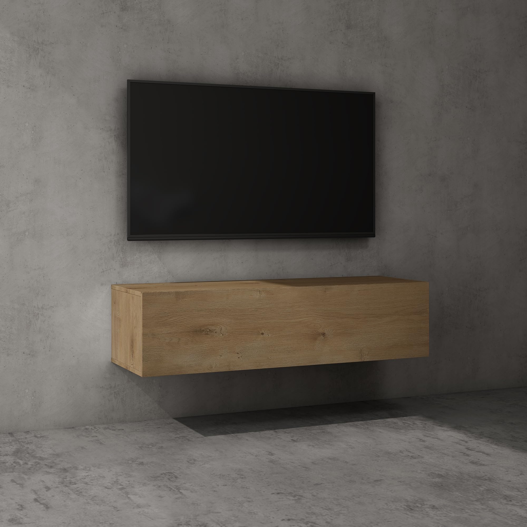 Doporro Mobile Porta TV Sospeso 120 cm con 2 Ante, Marrone Chiaro