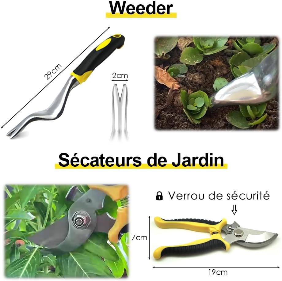 Qianruida Attrezzi Giardinaggio 8 Pezzi in Acciaio Inox - immagine 5