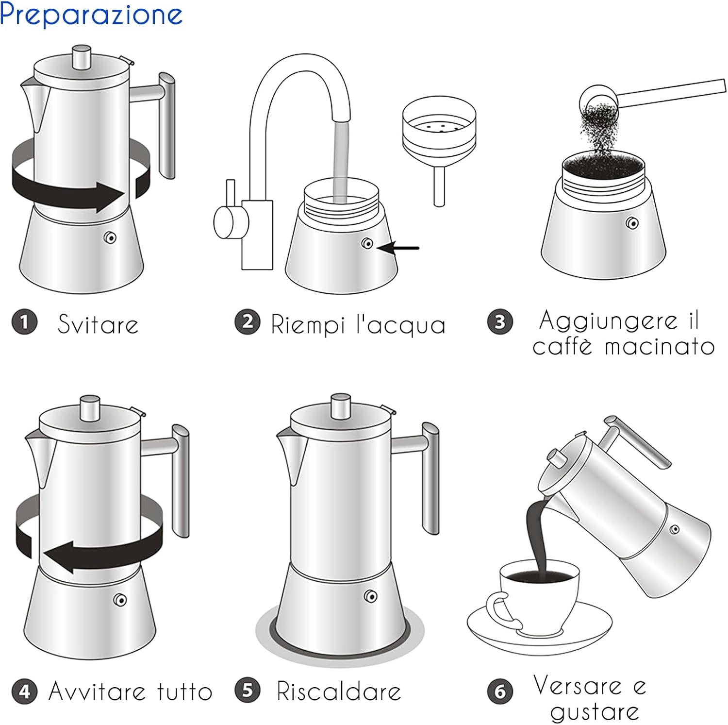 Easyworkz Diego Caffettiera Espresso 4 Tazze, 200 ml - immagine 5