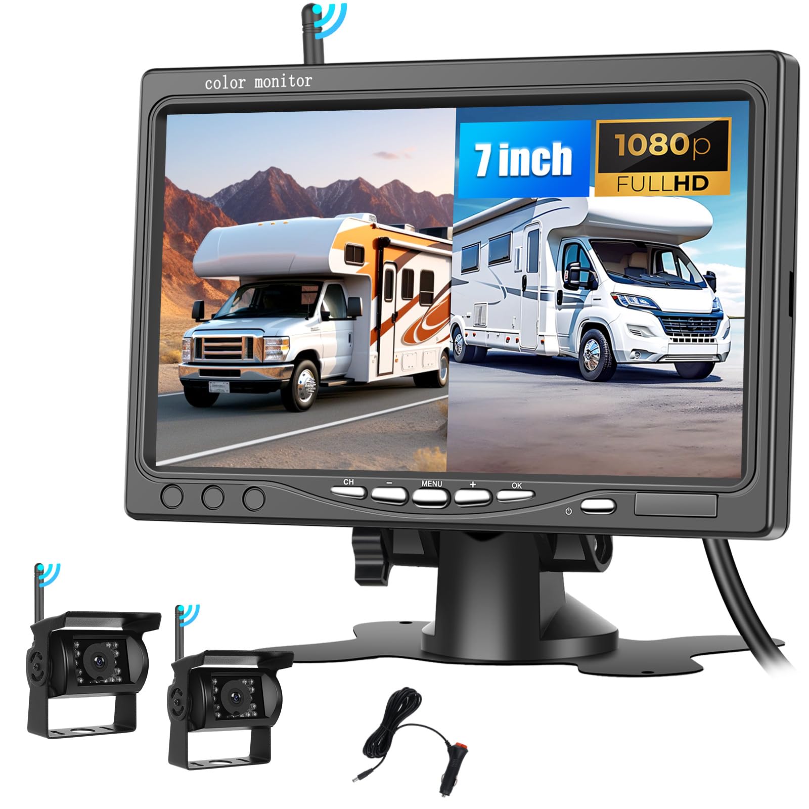 Sixwin Kit Telecamere Retromarcia Wireless 1080P HD