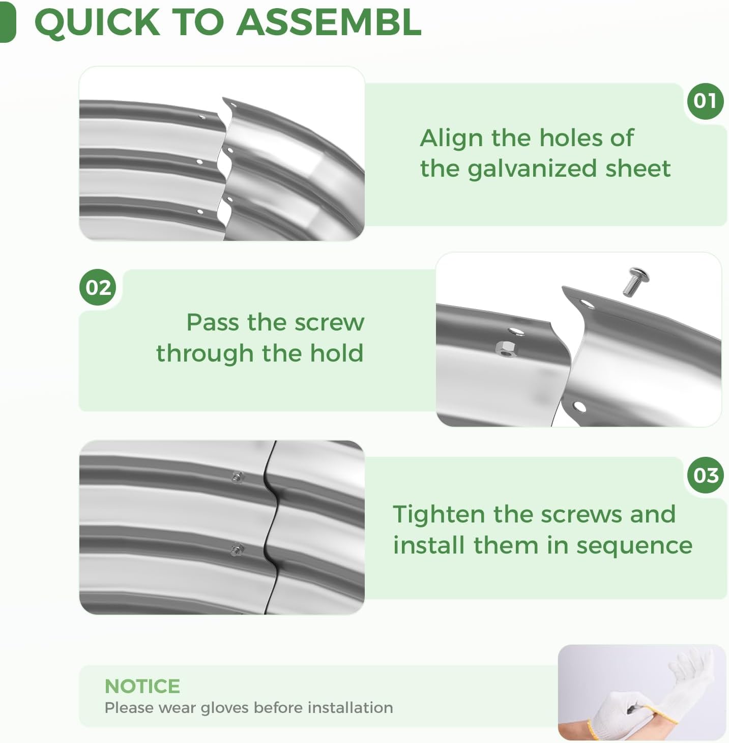 Bamworld Orto Rialzato Rotondo 2 Pezzi 60x30cm, Argento - immagine 5