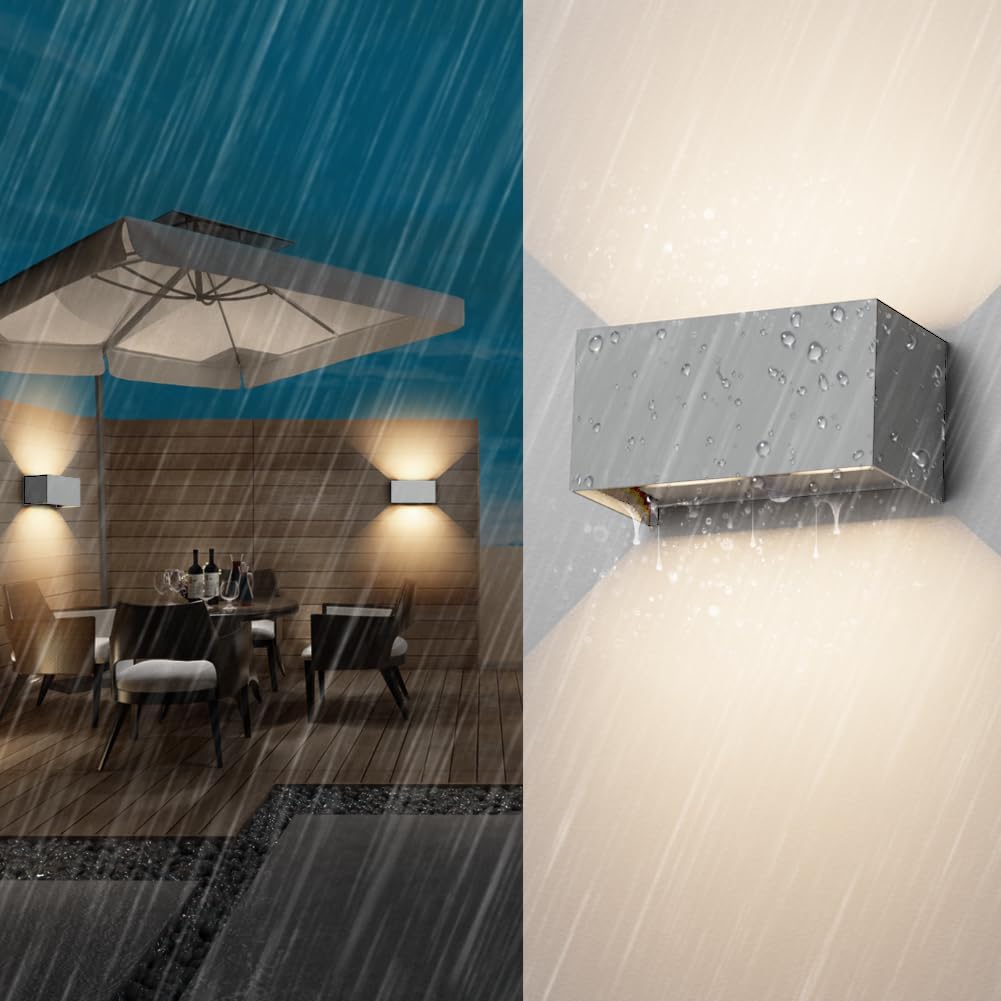 Klighten Lampade da Parete 24W Esterno/Interno IP65, 2PCS - immagine 4