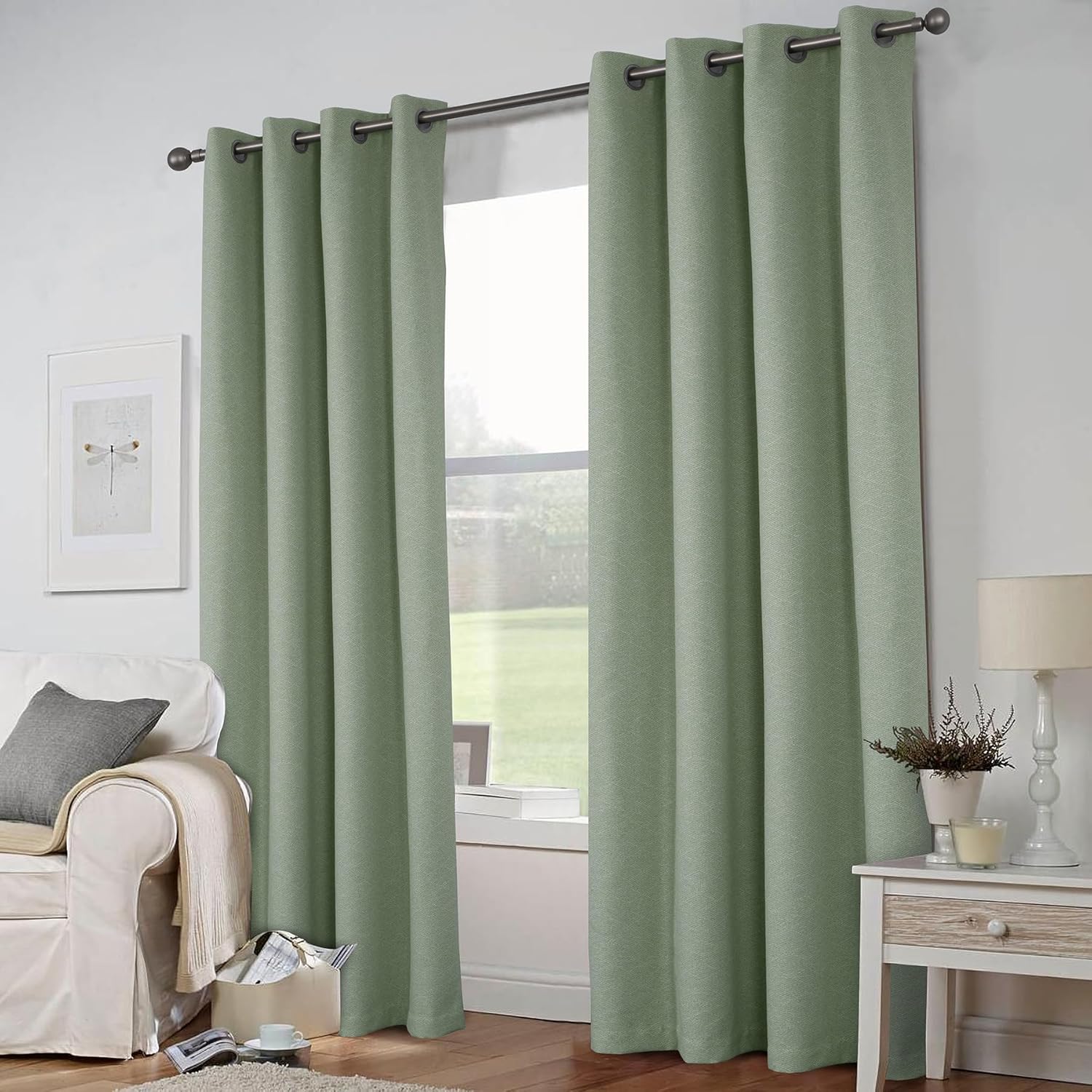 Always4u Tende Oscuranti 100% Imitazione Lana, Verde - immagine 1