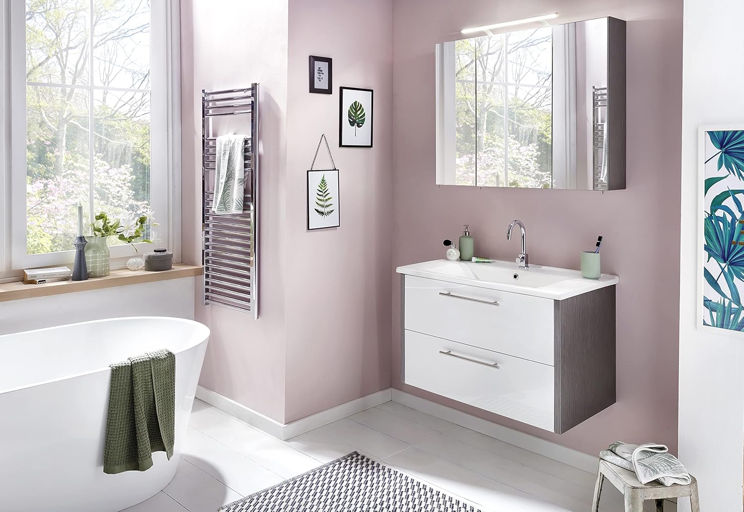 Schildmeyer Trient - Armadietto a Specchio 90x16x75 cm - immagine 2