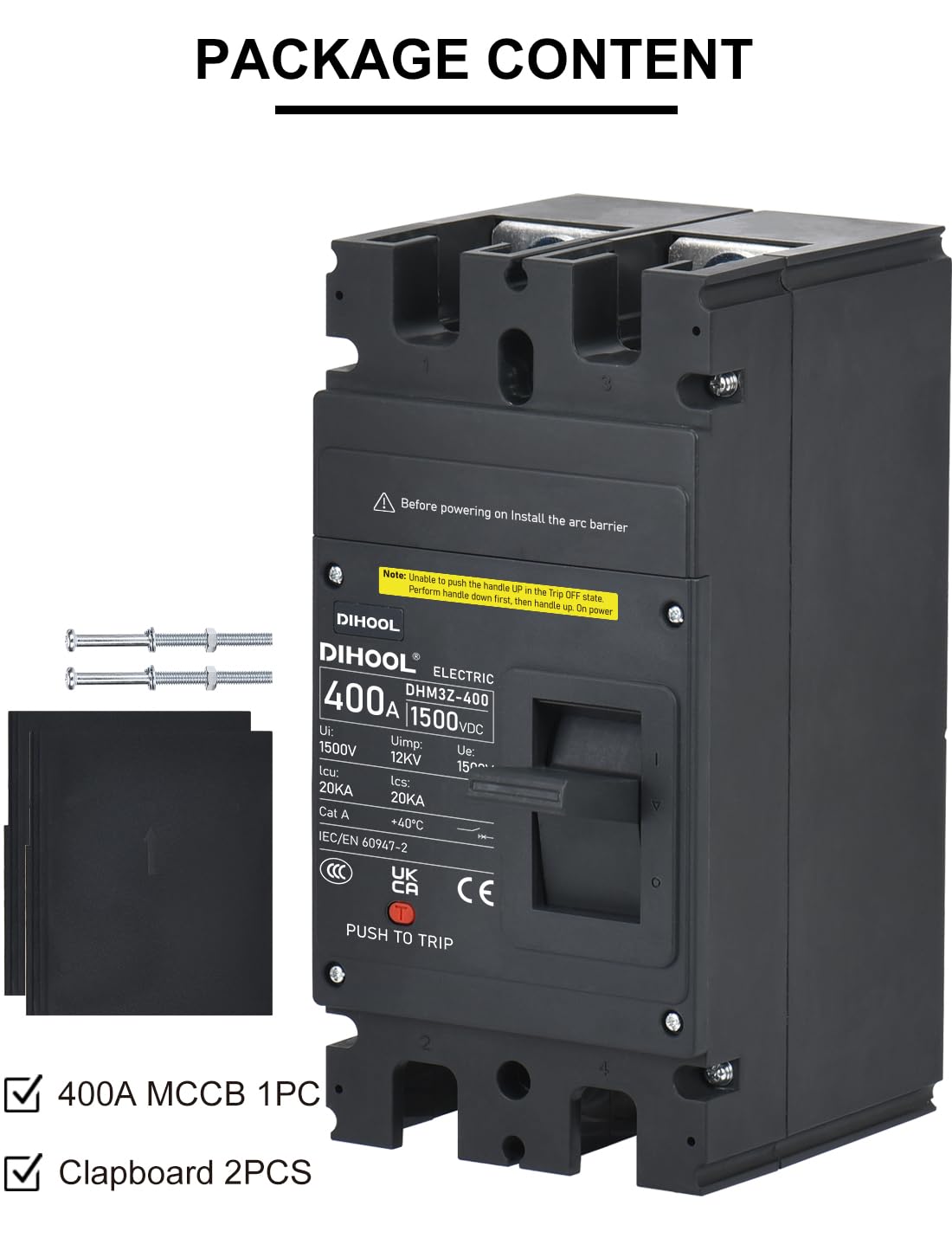 DIHOOL DC 1500V Interruttore 400A 2P mccb fusibile per batteria dc - immagine 6