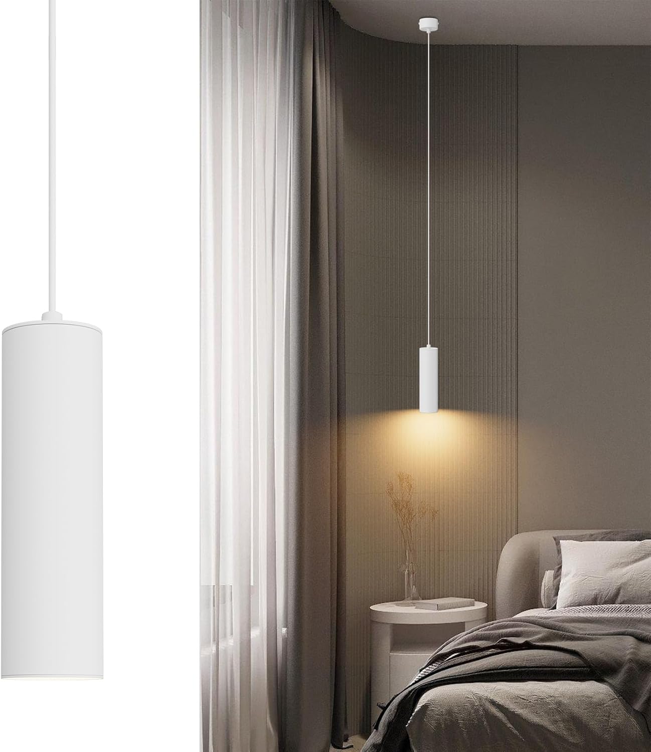 Klighten Lampada a Sospensione Cilindro GU10, Bianco - immagine 1