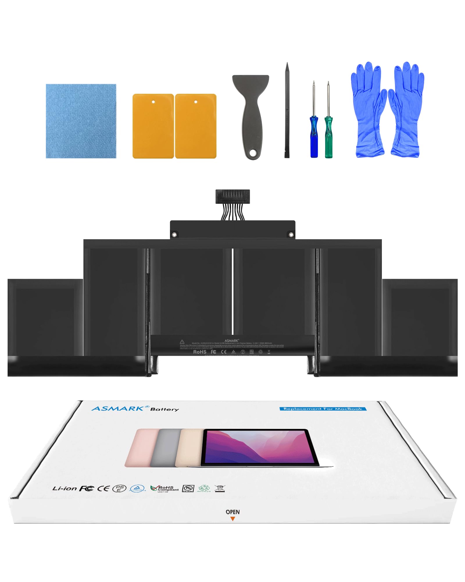 Asmark Batteria A1398 per MacBook Pro 15" Retina