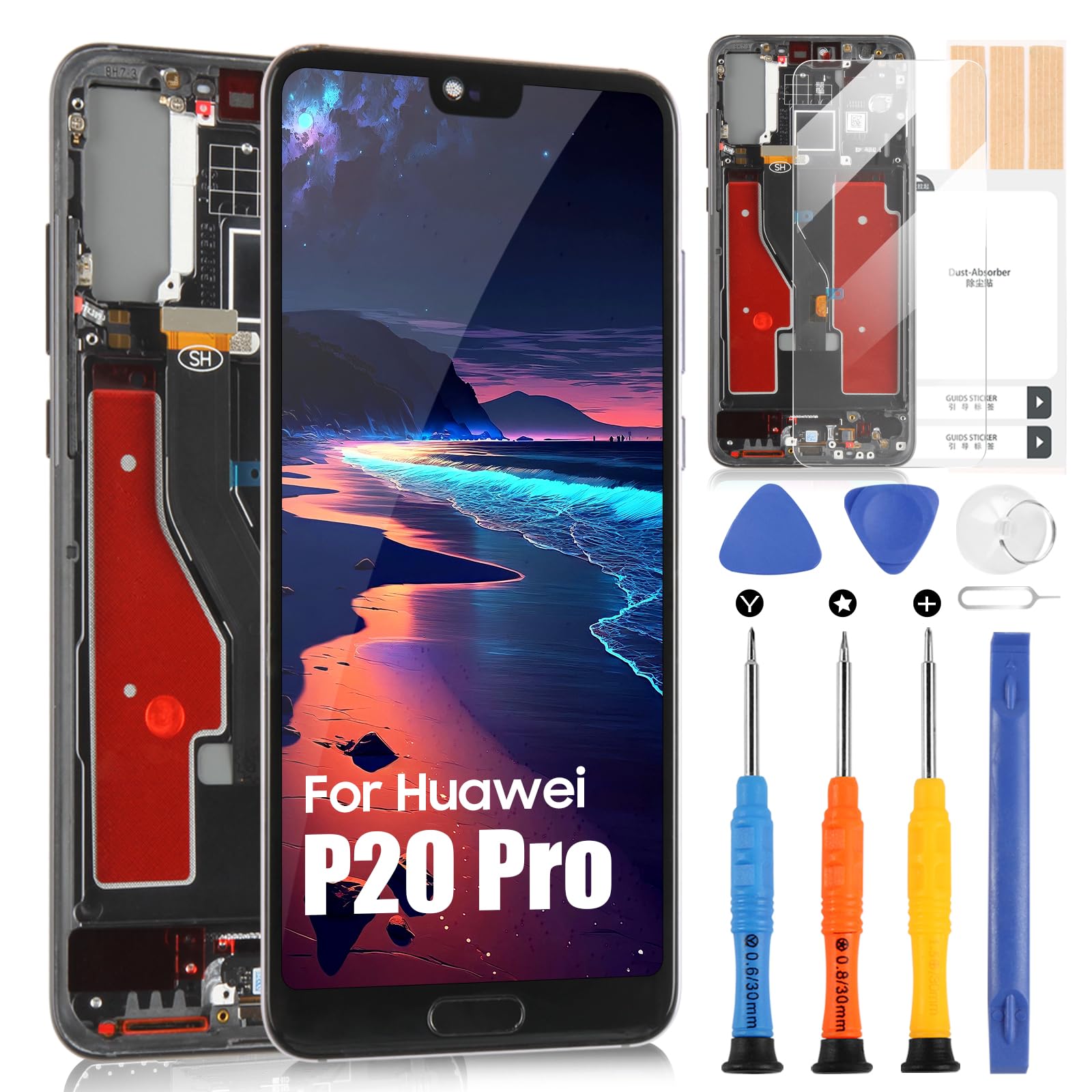 ARSSLY Display LCD per Huawei P20 PRO (Nero con Cornice)
