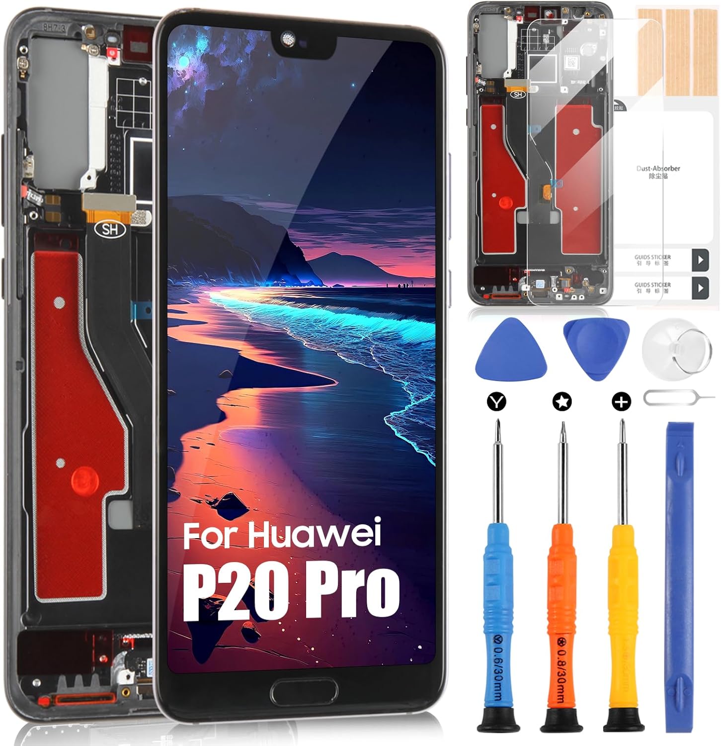 ARSSLY Display LCD per Huawei P20 PRO (Nero con Cornice) - immagine 1