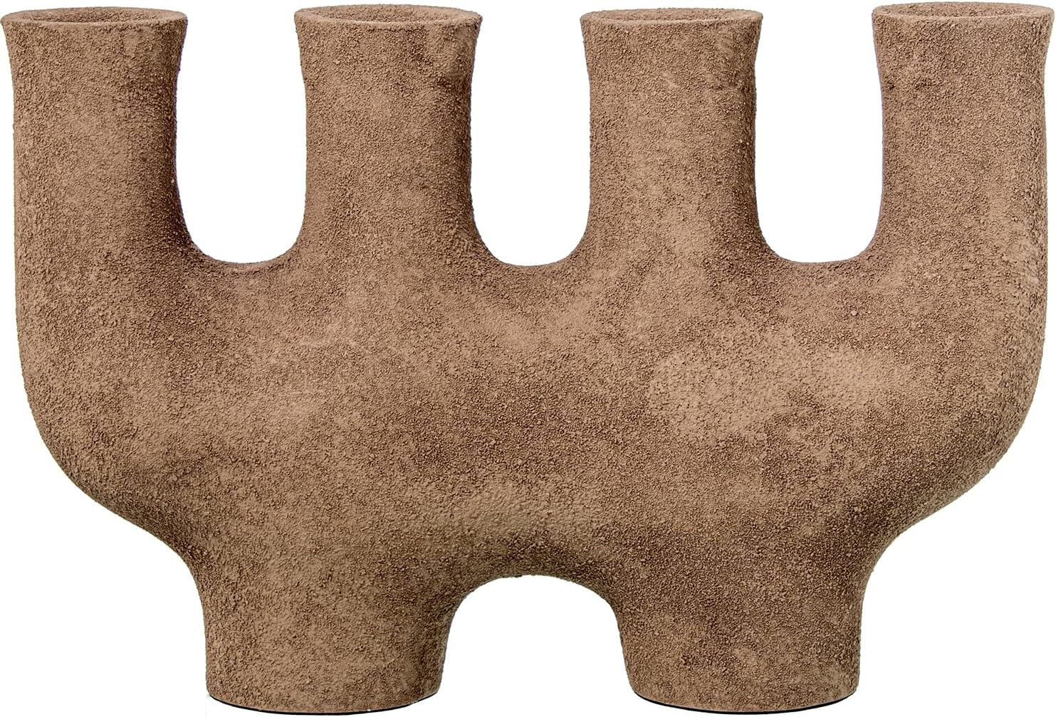 CANDELABRO 4 BRAZOS ALUMINIO MARRÓN RUGOSO_31X9X20CM PARA VELAS °2CM