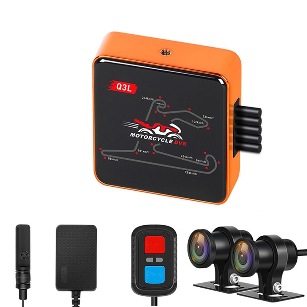Vsysto Dashcam WiFi Moto Q3DL - HD 1080P Anteriore/Posteriore