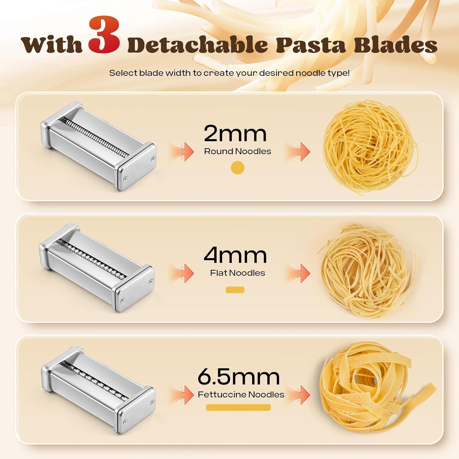 Moongiantgo Macchina per la Pasta Elettrica 3 Lame - immagine 3